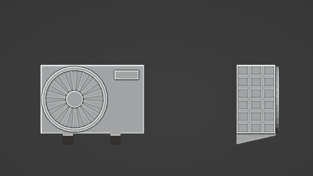 Modern Wall Mounted Air Conditioner STL file for 3D Printing