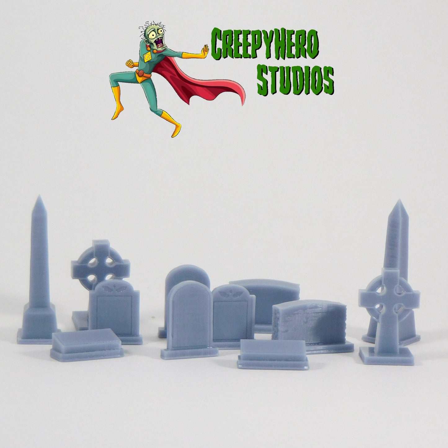 3D Resin Printed 28mm Scale Cemetery Stones