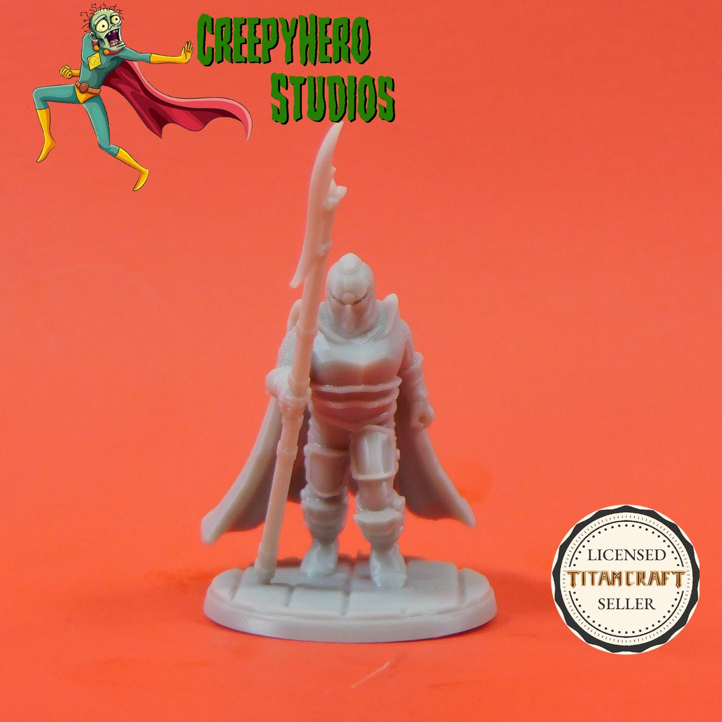 3D Resin Printed 28mm Scale Fantasy Dwarven Guard with Pole Arm Advancing Miniature