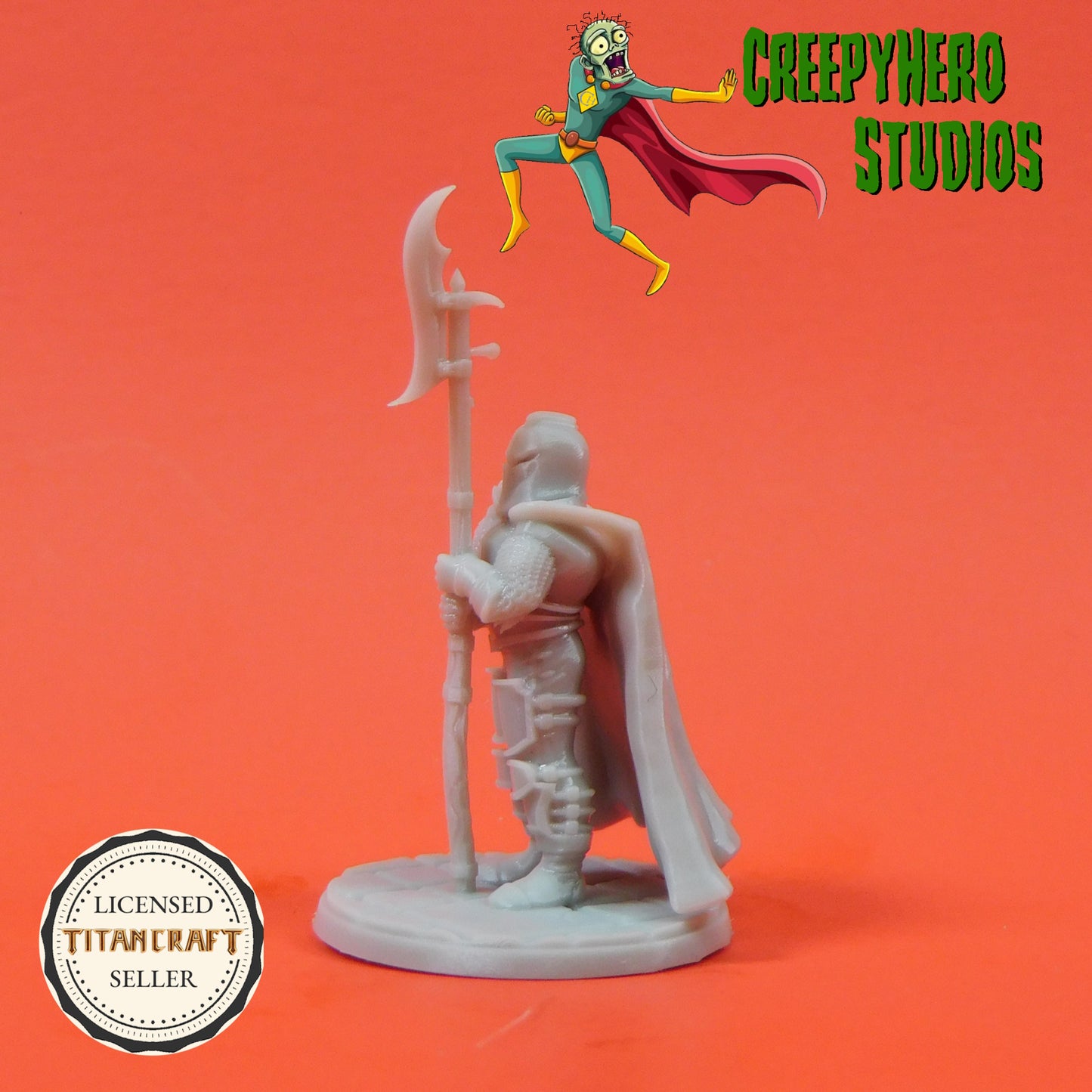 3D Resin Printed 28mm Scale Fantasy Dwarven Guard with Pole Arm Miniature