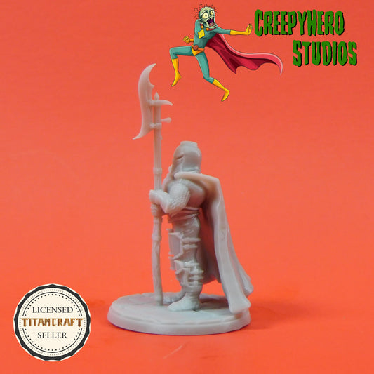 3D Resin Printed 28mm Scale Fantasy Dwarven Guard with Pole Arm Miniature