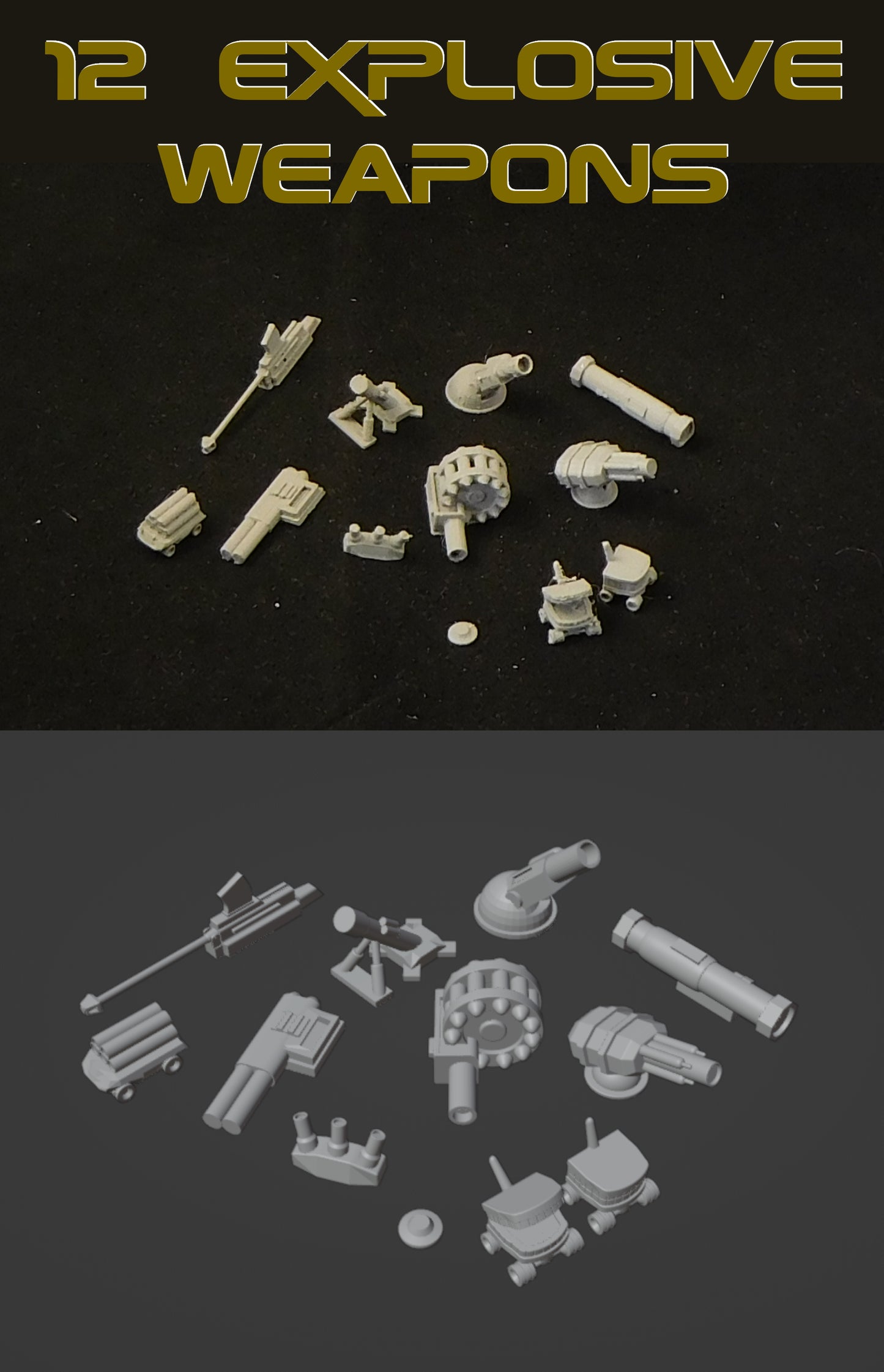 Gaslands One Hundred Weapon STL files for 3D Printing