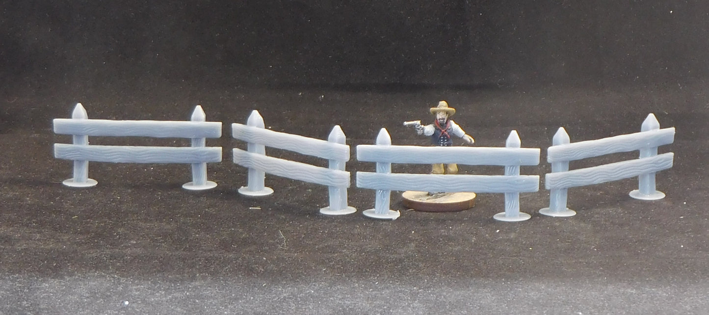 3D Resin Printed 28mm Scale Wild West Extra Fences Set