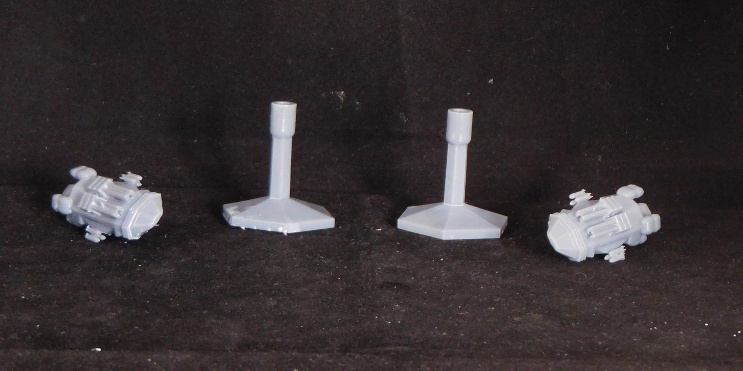 3D Resin Printed Fleet One Monitor Ship and Flight Base Set