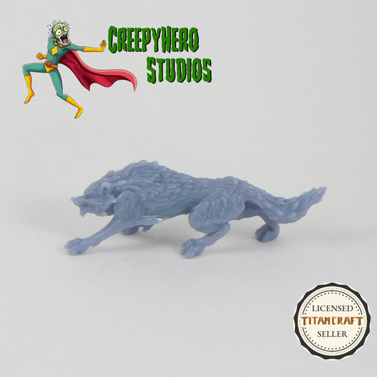 3D Resin Printed 28mm Scale Fantasy Dire Wolf Stalking Miniature