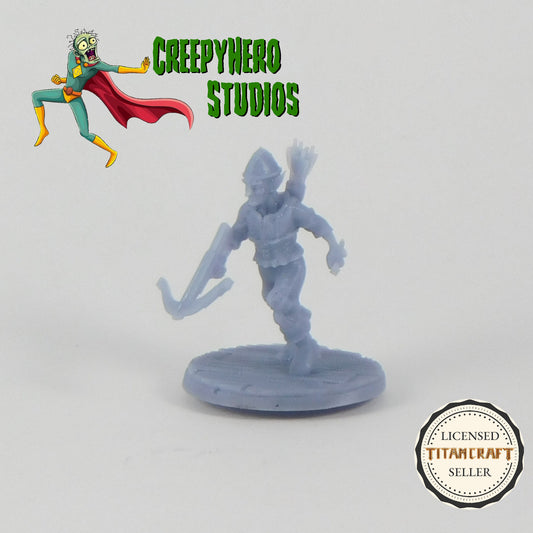 3D Resin Printed 28mm Scale Fantasy Goblin running with crossbow Miniature