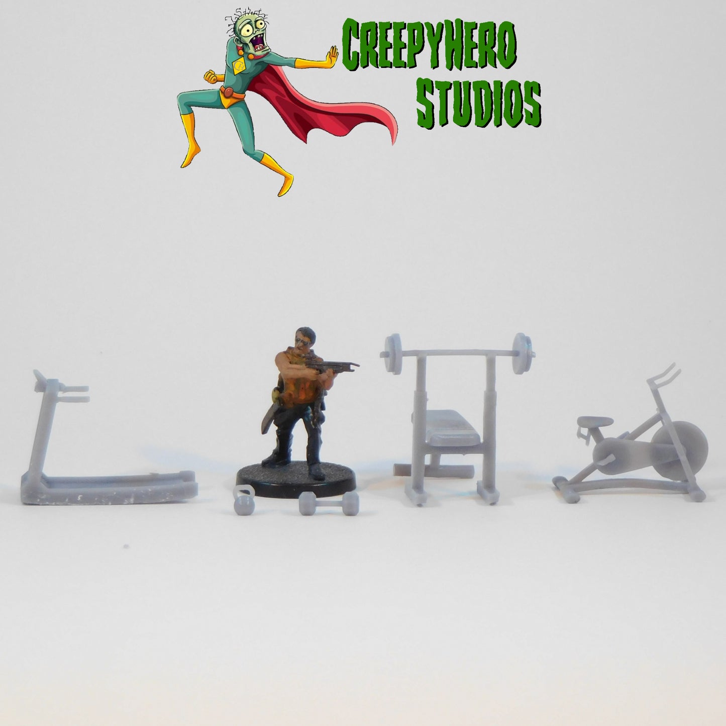 3D Resin Printed 28mm Scale Modern Gym Equipment Set