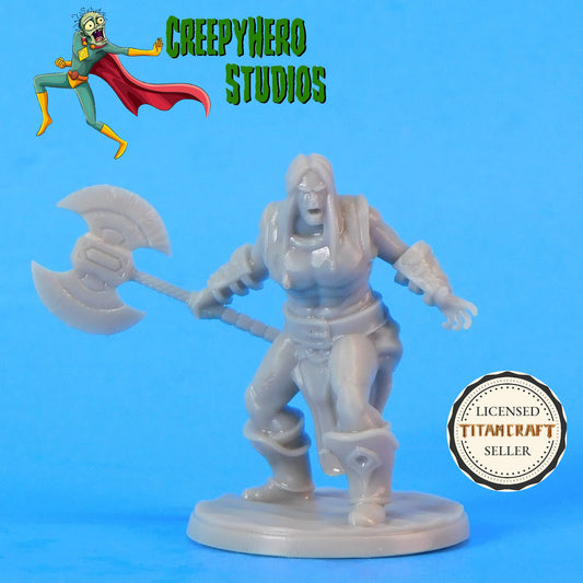 3D Resin Printed 28mm Scale Fantasy Level Three Human Barbarian Miniature