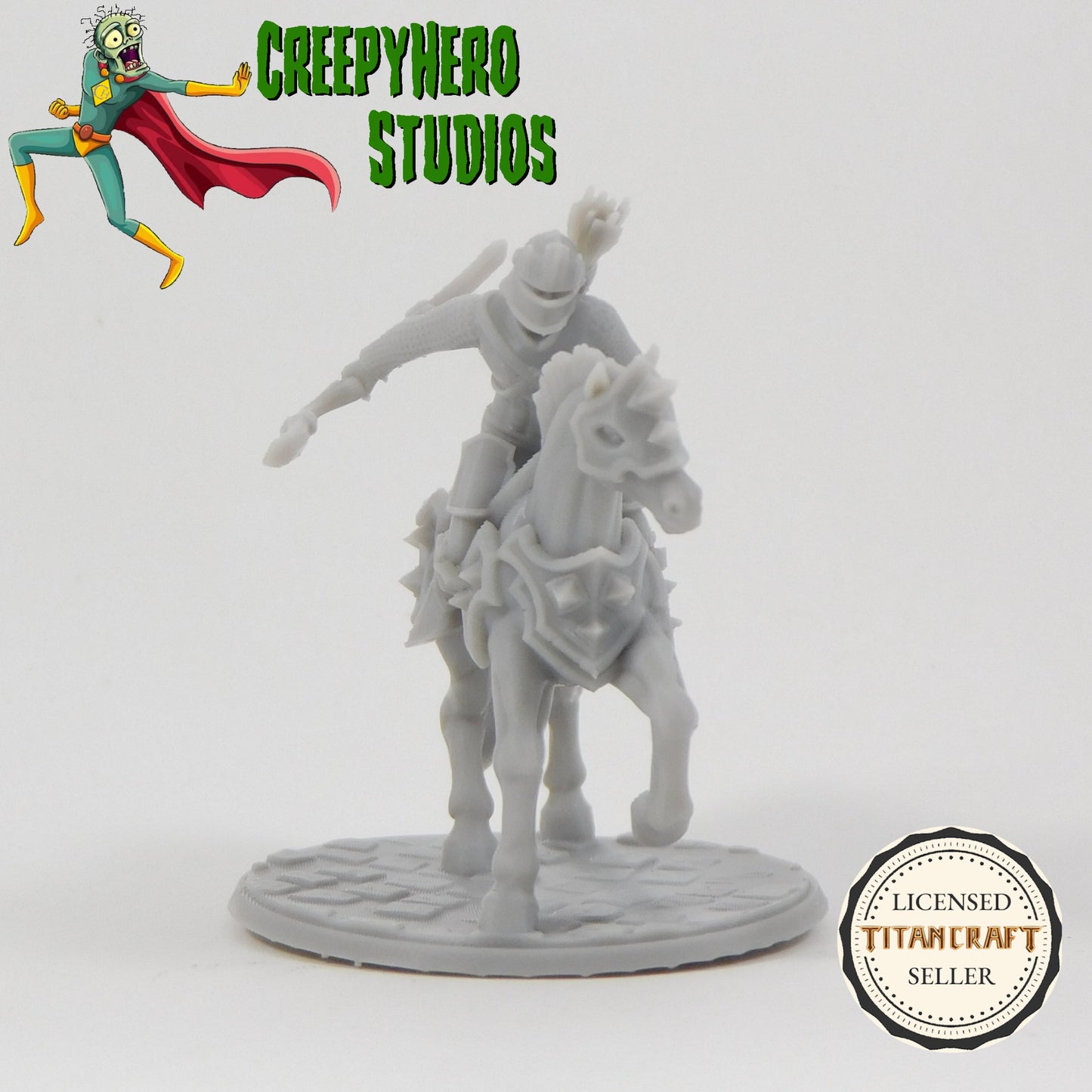 3D Resin Printed 28mm Scale Mounted Knight with Bow Miniature