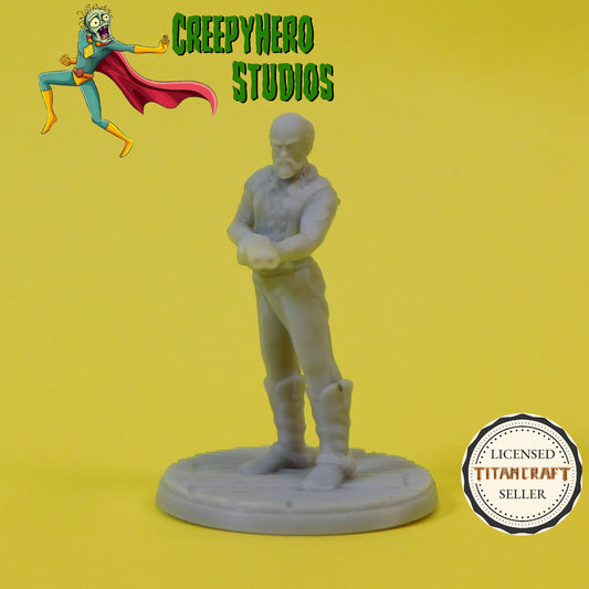 3D Resin Printed 28mm Scale Wild West Clerk with Shotgun Miniature