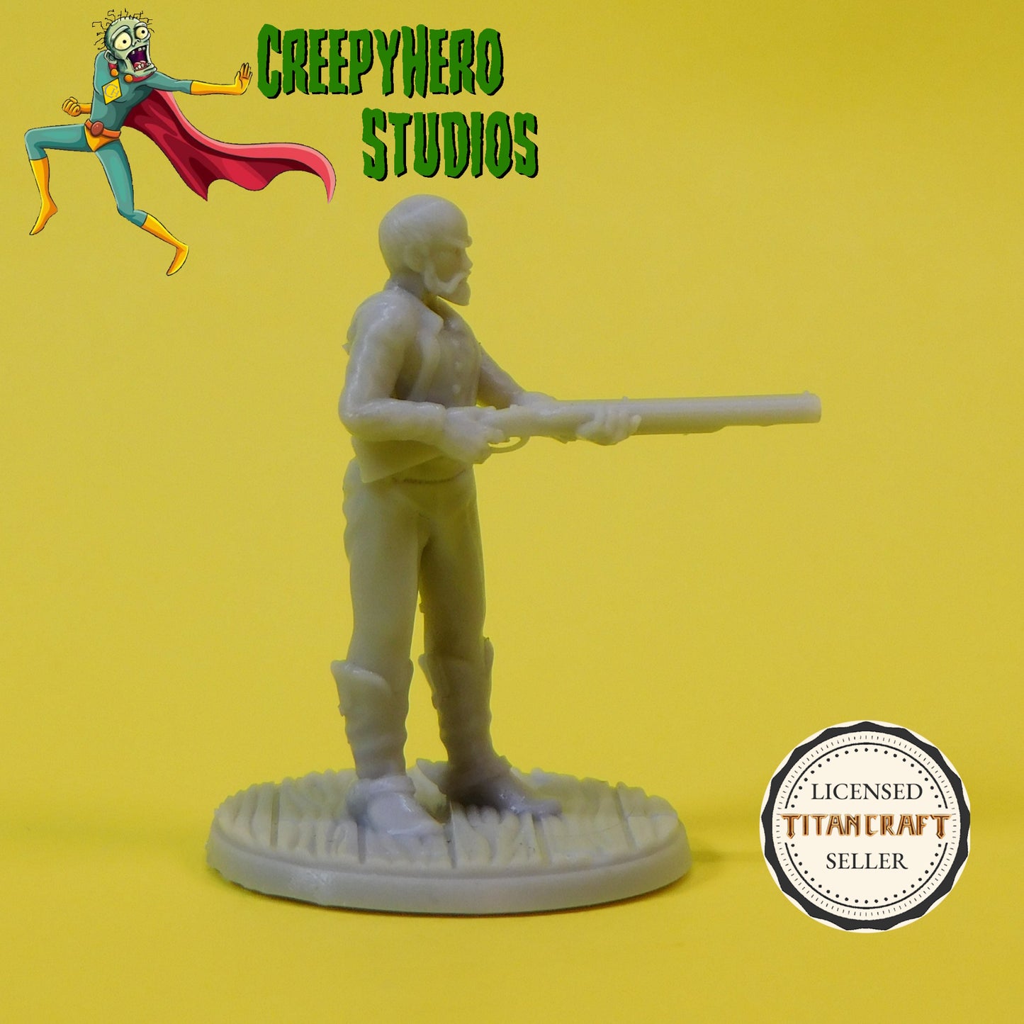 3D Resin Printed 28mm Scale Wild West Clerk with Shotgun Miniature