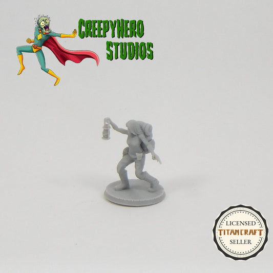 3D Resin Printed 28mm Scale Pulp Era Ally with Lantern Miniature