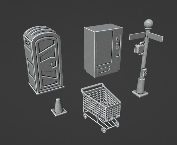 Modern Street Scatter Four STL files for 3D Printing