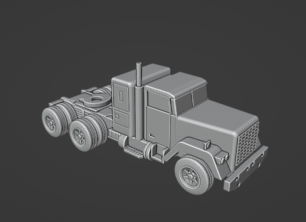 Modern Semi Tractor Trailer Cab STL files for 3D Printing